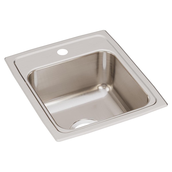 Sink, Stainless Steel, 17.5 in W x 15 in L x 7.625 in H
